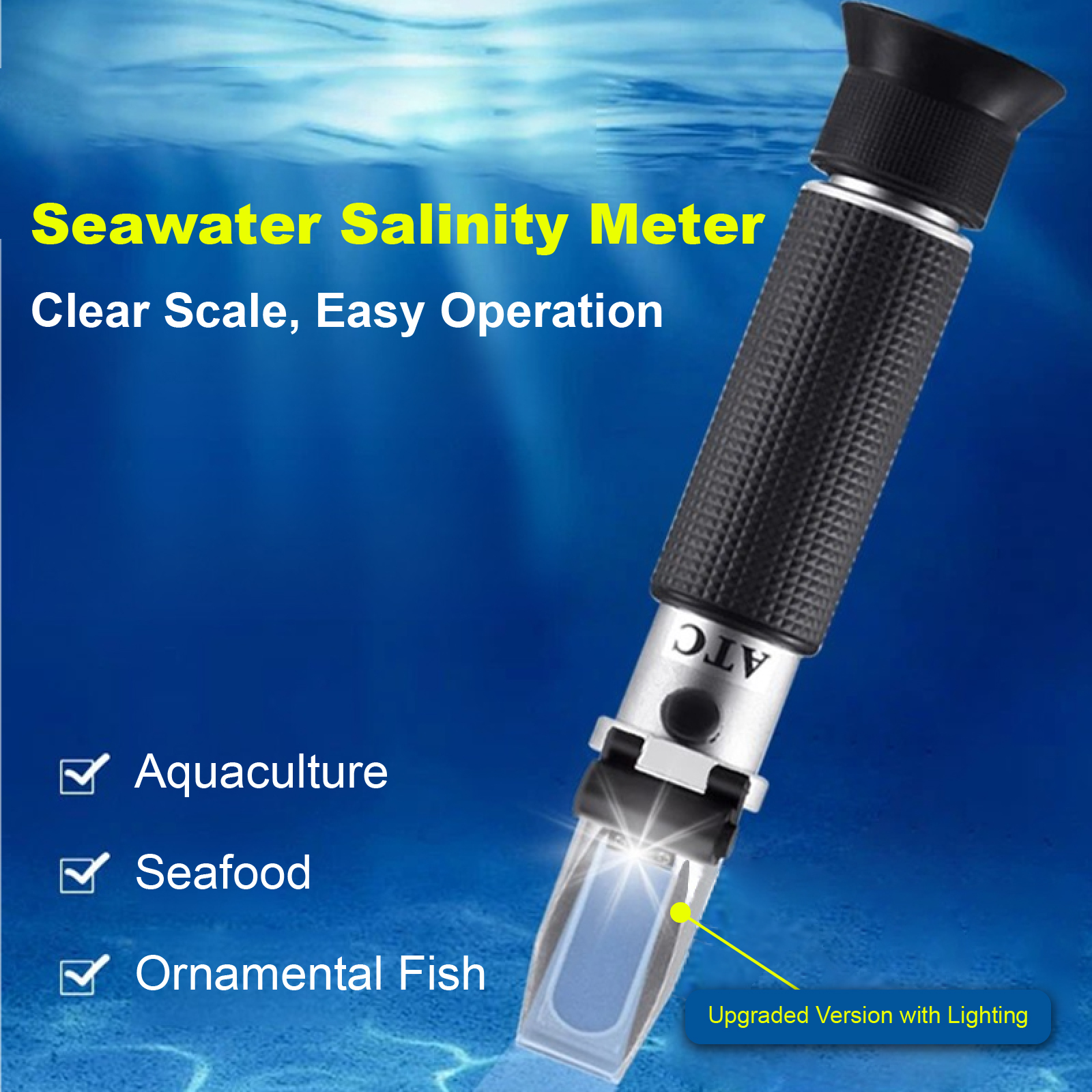 Marine Aquarium Hydrometer - ATC Digital Salinity 0-28% 0-100‰ Meter