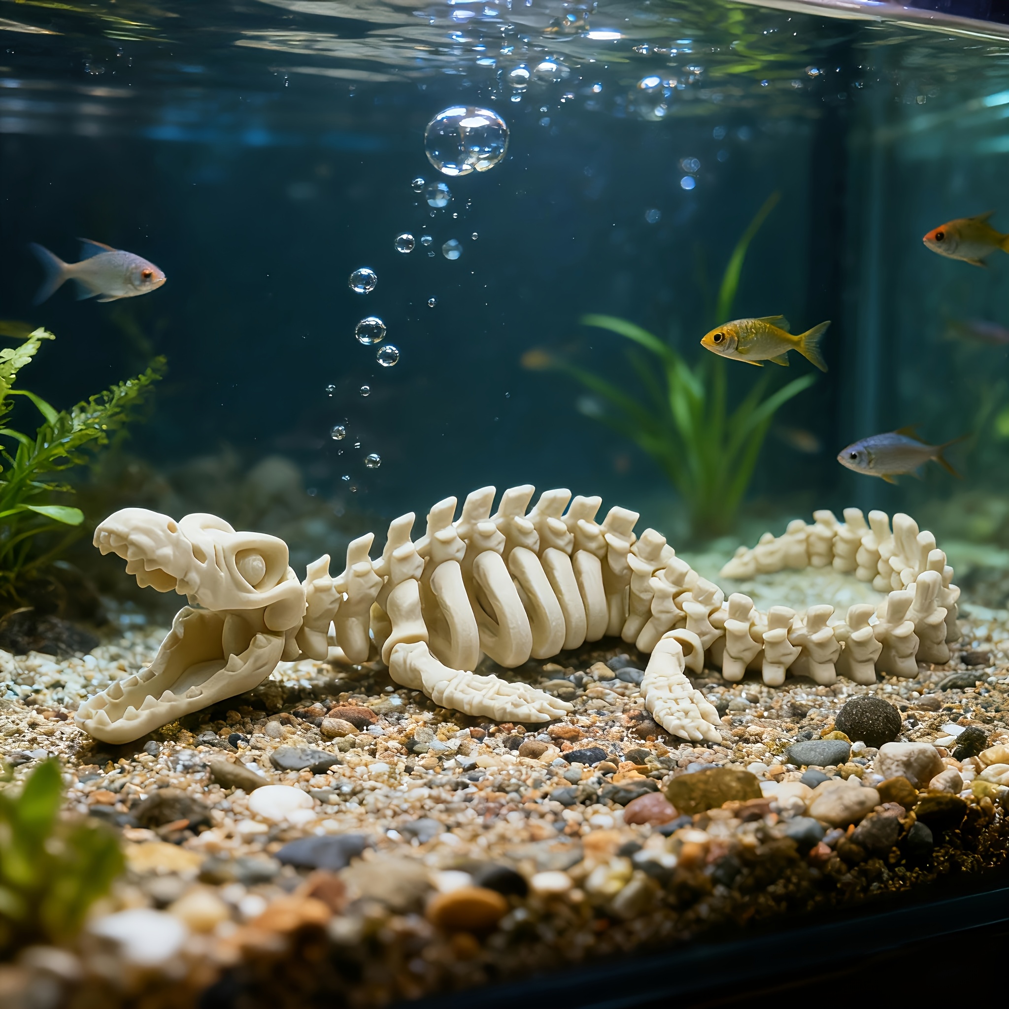 Marine Aquarium Used - 1pc 20/28cm Realistic Mosasaur Skeleton Replica