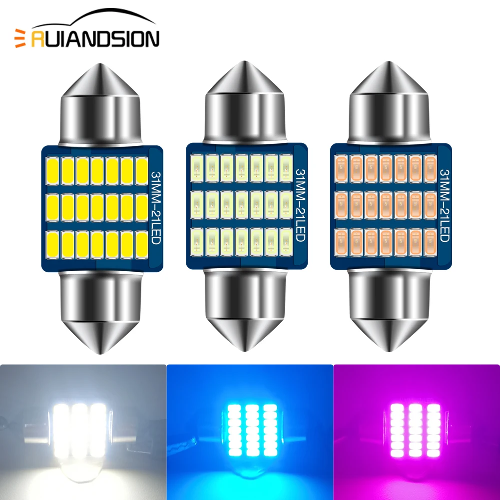 4PCS 31mm C5W C10W Festoon Led - Actinic Blue Led ulasan dan harga