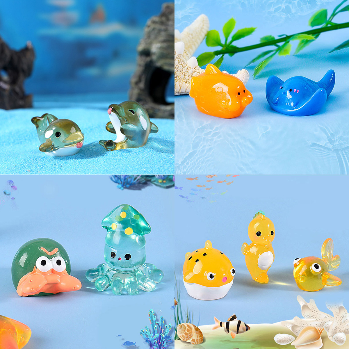 Mini Ocean Resin Animals Tiny  - Marine Aquarium Home ulasan dan harga
