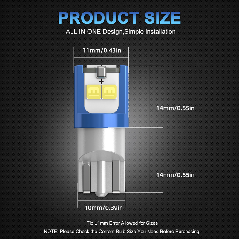 10x 194 168 T10 LED W5W LED Bu - Actinic Blue Led ulasan dan harga