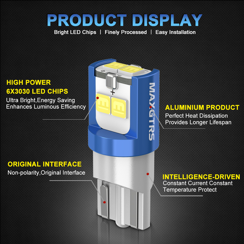 10x 194 168 T10 LED W5W LED Bu - Actinic Blue Led ulasan dan harga