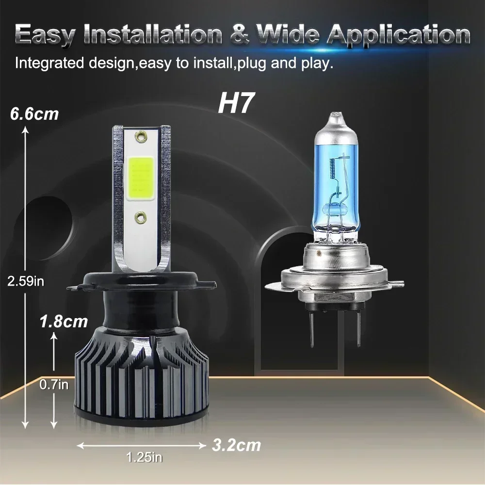 P1Car LED Headlight H4 H7 H1 H - Actinic Blue Led ulasan dan harga