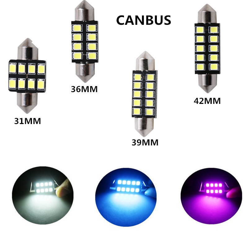2pcs led C5W light festoon 31m - Actinic Blue Led ulasan dan harga