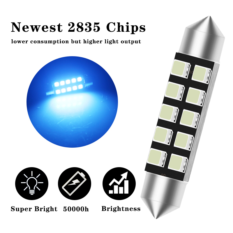 2pcs led C5W light festoon 31m - Actinic Blue Led ulasan dan harga