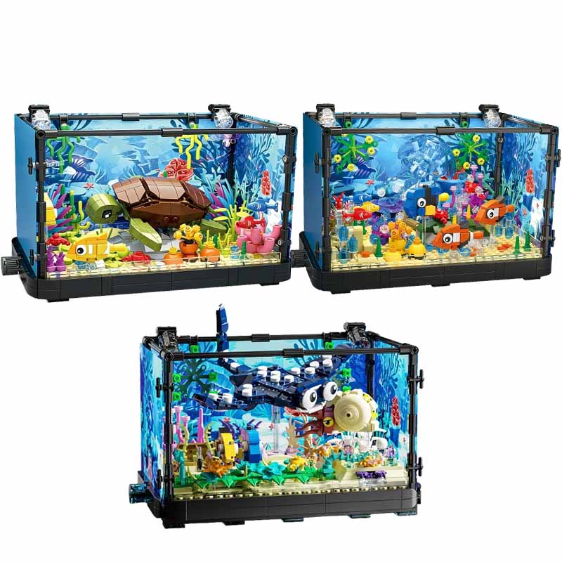 Fish Tank Building Block Set w - Marine Aquarium Home ulasan dan harga