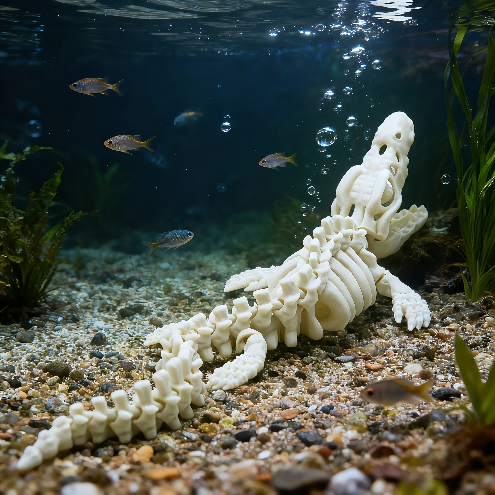 1pc Realistic Mosasaur Skeleto - Marine Aquarium Used ulasan dan harga