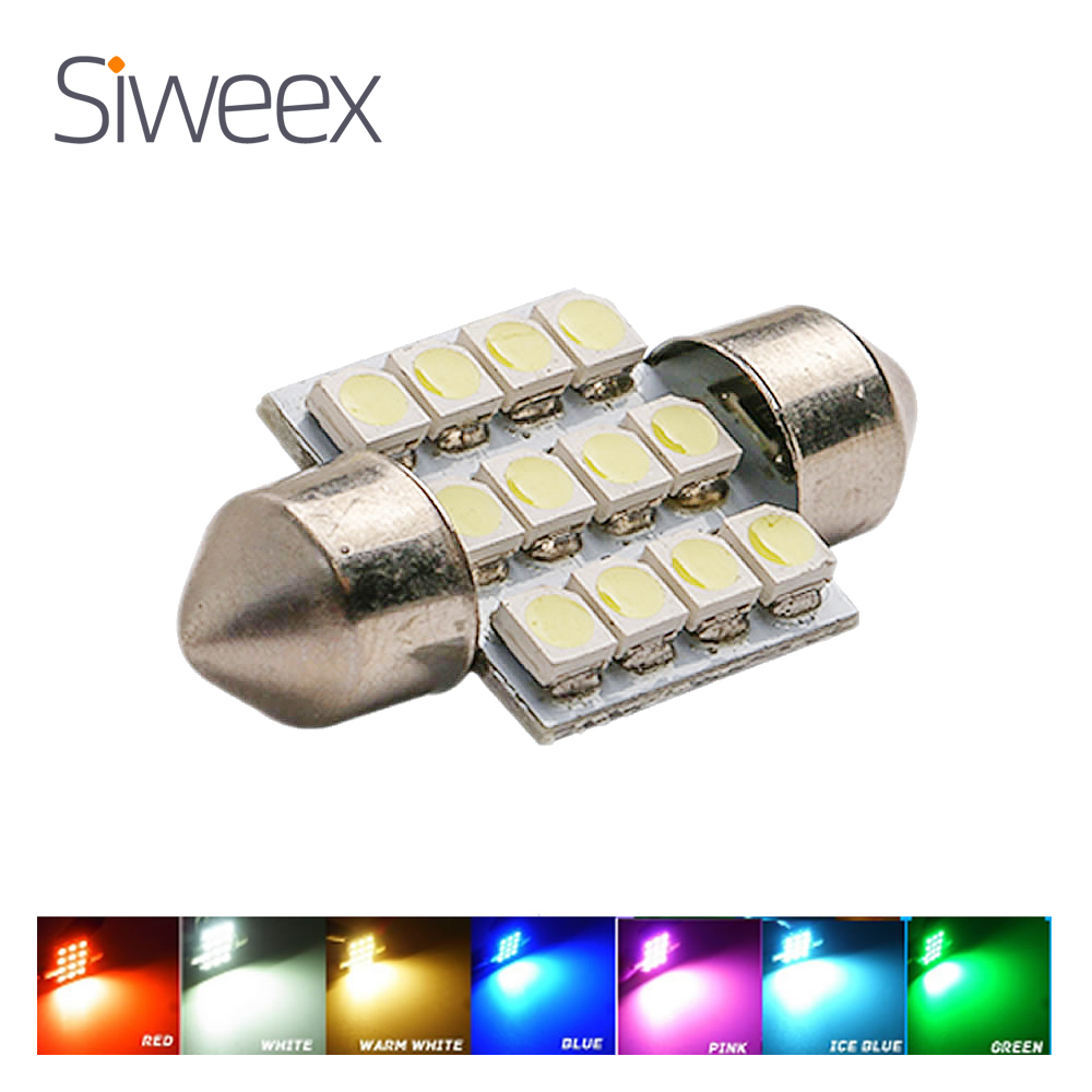31mm 3528 1210 SMD 12 LED Car  - Actinic Blue Led ulasan dan harga