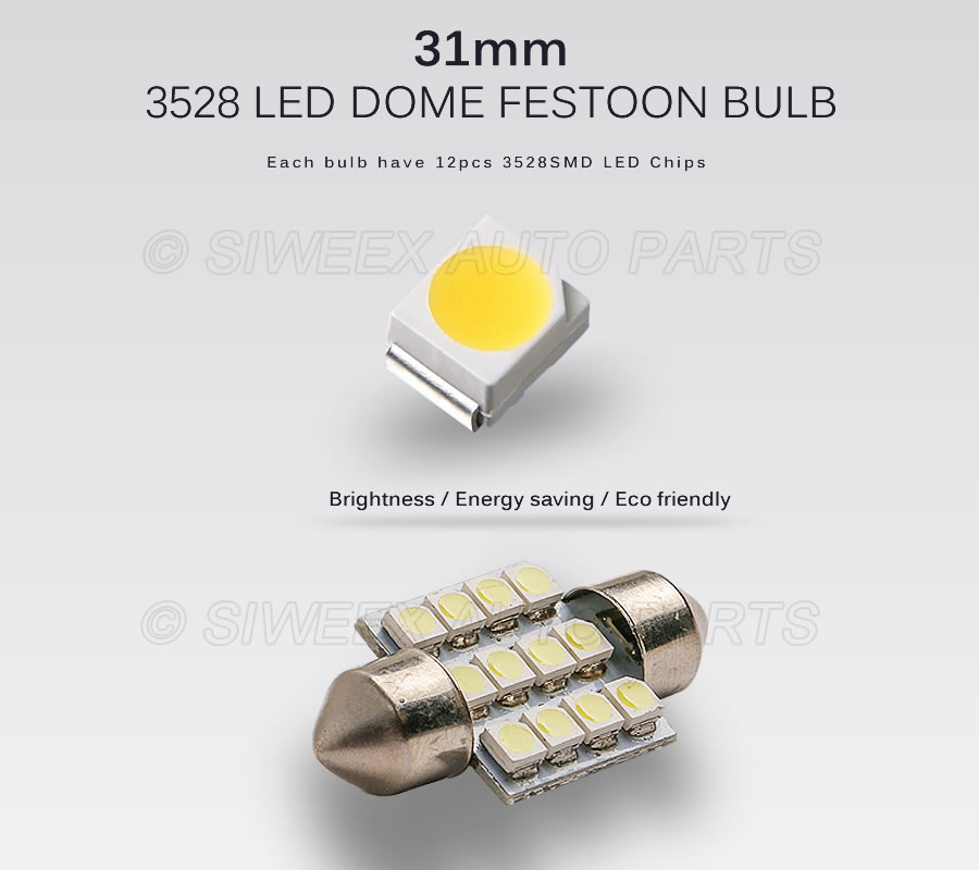 31mm 3528 1210 SMD 12 LED Car  - Actinic Blue Led ulasan dan harga