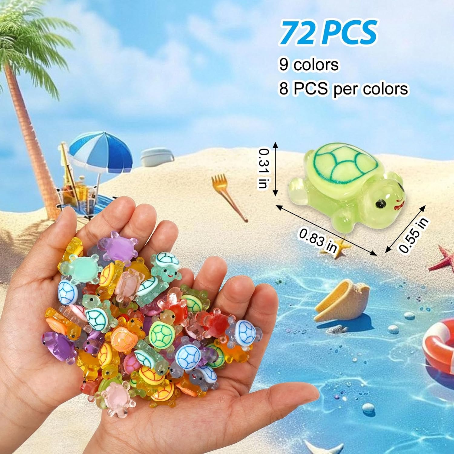 Luminous Glow Resin Turtle Min - Marine Aquarium Epoxy ulasan dan harga