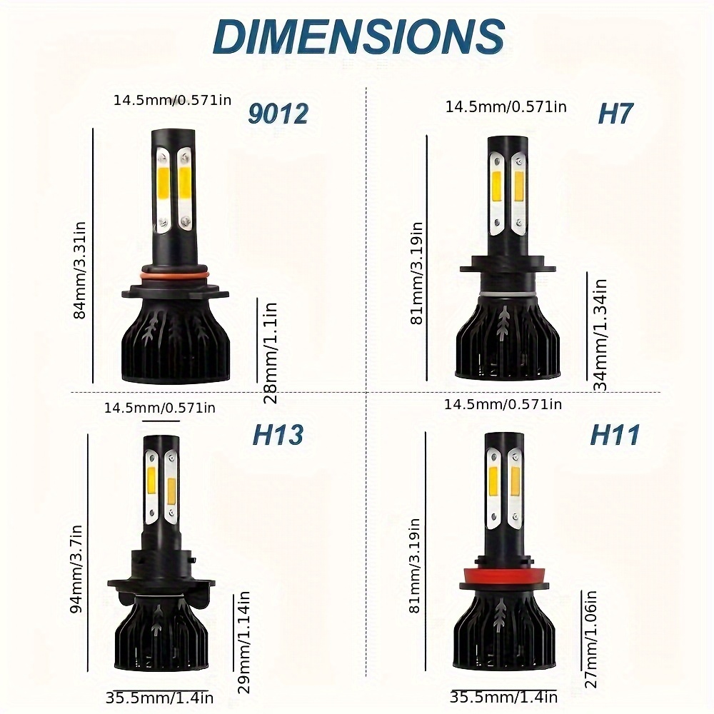 2pcs New 4 Sides 9005/HB3 9006 - Actinic Blue Led ulasan dan harga