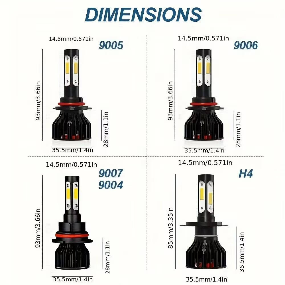 2pcs New 4 Sides 9005/HB3 9006 - Actinic Blue Led ulasan dan harga